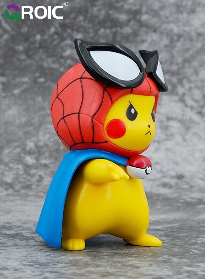 GROIC 3.9'' Anime Figure - Spider-Man Pikachu Action Figure Toy, Pikachu Series Figures, Model Figure for Collection and Display Decoration Gift for Desktop, Car, Kids & Adults - Image 5