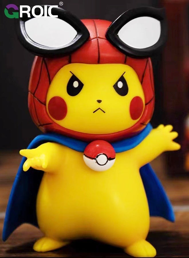 GROIC 3.9'' Anime Figure - Spider-Man Pikachu Action Figure Toy, Pikachu Series Figures, Model Figure for Collection and Display Decoration Gift for Desktop, Car, Kids & Adults - Image 2