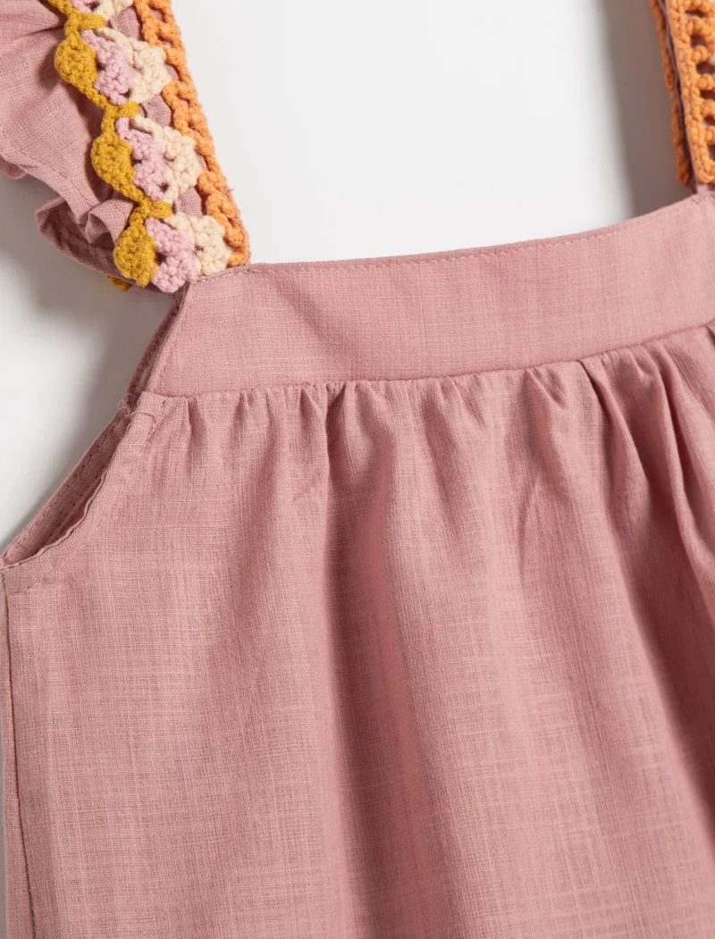 KOTON Blouse Sleeveless Ruffle and Crochet Detailed Cotton