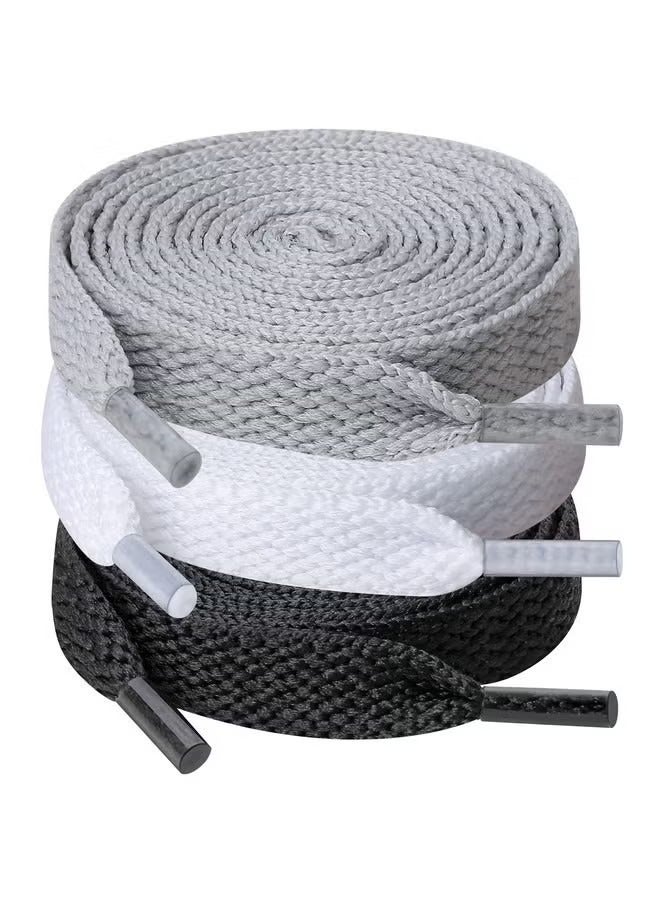 أخبار مجموعة من 6 أزواج من أربطة الأحذية المسطحة، أربطة أحذية عريضة عالمية للأحذية الرياضية والجري والأحذية الرياضية - Image 2