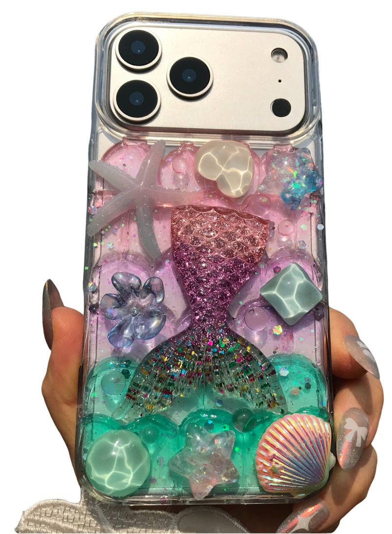 Suitable for iPhone 17 Pro Max protective case ocean themed colorful mermaid exquisite and beautiful - Image 1