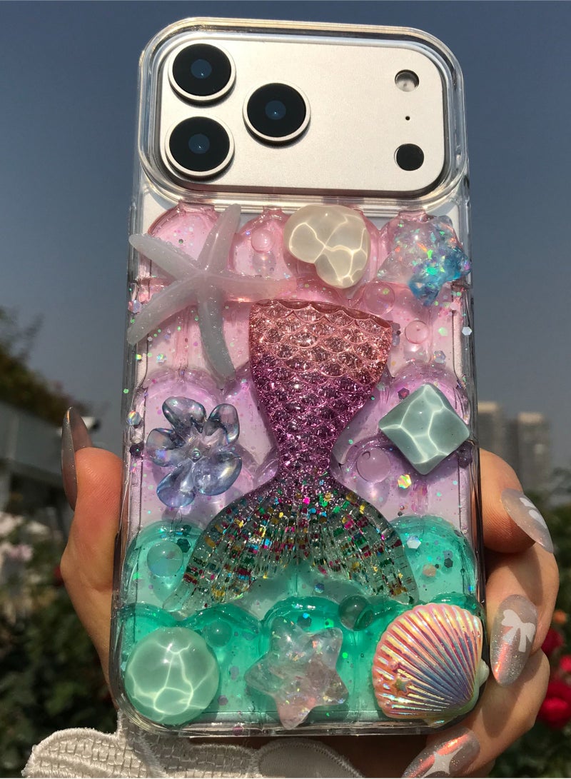 Suitable for iPhone 17 Pro Max protective case ocean themed colorful mermaid exquisite and beautiful - Image 3