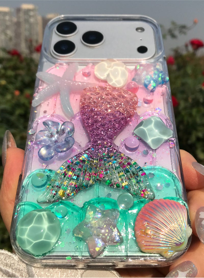 Suitable for iPhone 17 Pro Max protective case ocean themed colorful mermaid exquisite and beautiful - Image 4