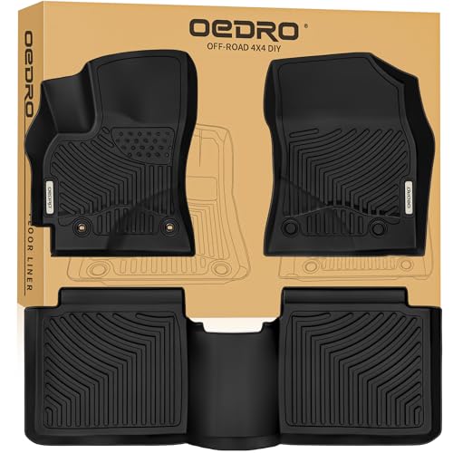 oEdRo حصائر أرضية OEDRO تناسب تويوتا كورولا 2014-2019 مع ناقل حركة أوتوماتيكي حماية مخصصة لجميع الأحوال الجوية حصائر السيارة للمقاعد الأمامية والصف الثاني - Image 1