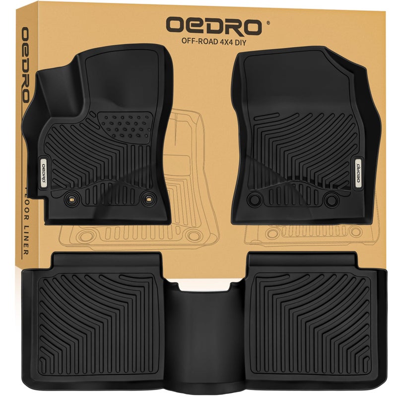 oEdRo حصائر أرضية OEDRO تناسب تويوتا كورولا 2014-2019 مع ناقل حركة أوتوماتيكي حماية مخصصة لجميع الأحوال الجوية حصائر السيارة للمقاعد الأمامية والصف الثاني - Image 3