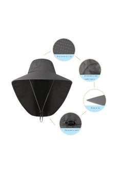 Vitacelli Sun Hat for Men/Women, Waterproof Wide Brim Bucket Hat UV Protection Boonie Hat for Fishing Hiking Garden Beach DARK GREY  - Image 4