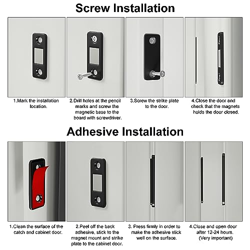 Jiayi Cabinet Magnetic Catch Jiayi 4 Pack Ultra Thin Cabinet Door Magnets Stick on Drawer Magnets Cabinet Latch Magnetic Closures for Cabinets Kitchen Closet Door Closing Magnetic Door Catch Closer - Image 5