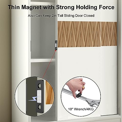 Jiayi Cabinet Magnetic Catch Jiayi 4 Pack Ultra Thin Cabinet Door Magnets Stick on Drawer Magnets Cabinet Latch Magnetic Closures for Cabinets Kitchen Closet Door Closing Magnetic Door Catch Closer - Image 3