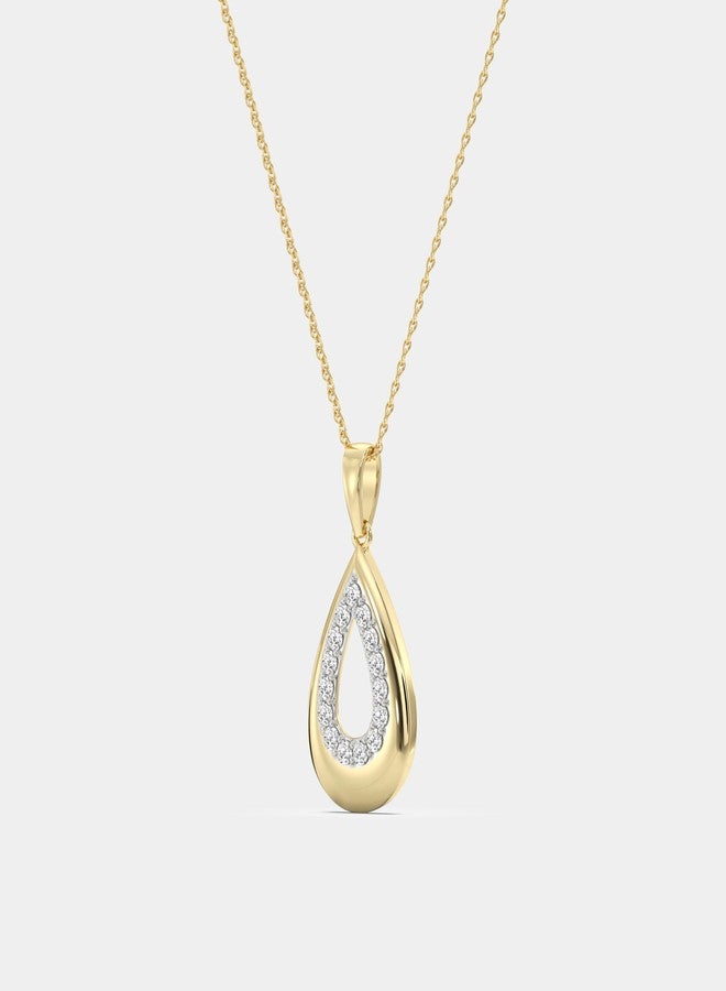 itsy-bitsy GILDED Itsy Bitsy 1/4 ct. tw. Lab Grown Diamond Open Teardrop Pendant Necklace in 14K Gold Plated Sterling Silver | Pear Shape Drop Diamond Necklace for Women | 18" Chain - Image 2