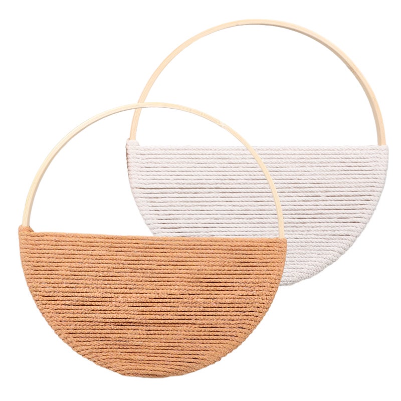 2pcs Rustic Wall Decor Cotton Rope Round Wall Hanging Crafts - Image 5