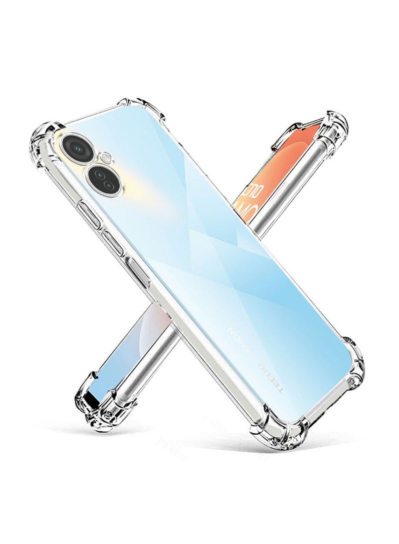 Techie حافظة زوايا TPU لهاتف Tecno Camon 19 / Camon 19 Pro مع حماية عدسة الكاميرا وغطاء خلفي شفاف - Image 1
