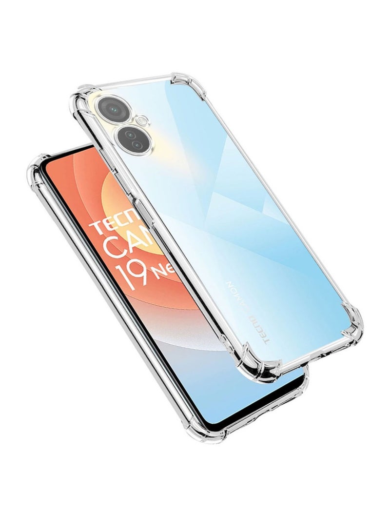 Techie حافظة زوايا TPU لهاتف Tecno Camon 19 / Camon 19 Pro مع حماية عدسة الكاميرا وغطاء خلفي شفاف - Image 2