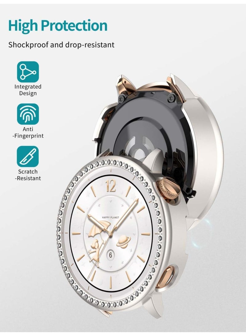 كيس لـ OnePlus Watch 3 43 مم / OPPO Watch X2 ميني صف واحد الماس جوف كيس واقي مقاوم للإسقاط ، غطاء واقي لـ OnePlus Watch 3 إكسسوارات الساعة الذكية (ستارلايت) - Image 5