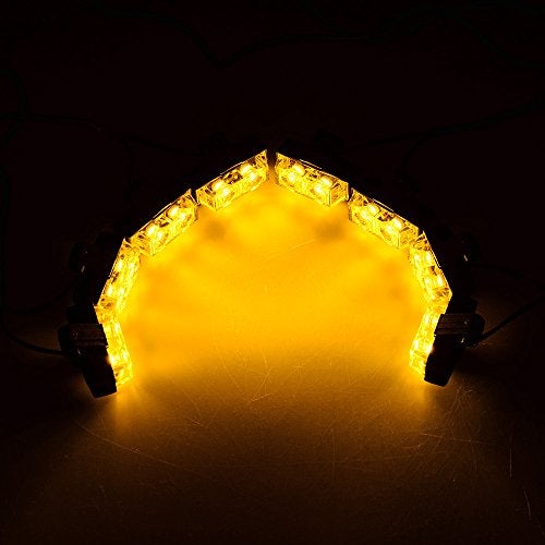 ANZIO 16X Amber 2-LED Strobe Light Bar Warning Emergency Beacon 10 Flashing Modes Car SUV Truck Van - Image 3