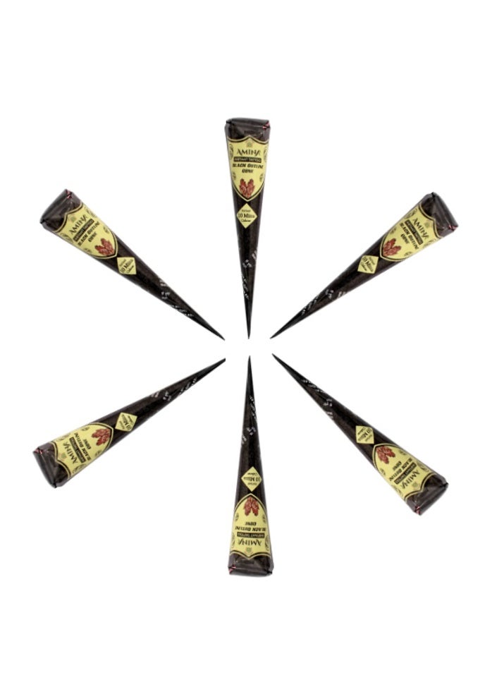 Amina Black Henna Cone Paste – 6 Pc - Image 1