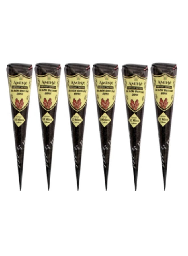 Amina Black Henna Cone Paste – 6 Pc - Image 2