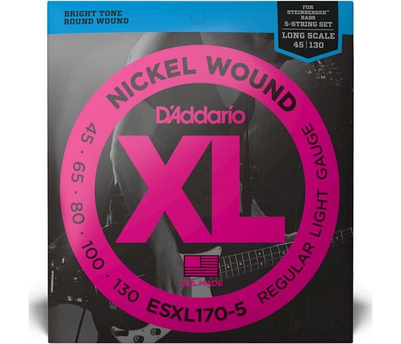 Daddario دادرّيو ESXL170-5 أوتار جيتار كهربائي ملفوفة بالنحاس خفيفة مزدوجة الكرة - 45-130 - Image 1