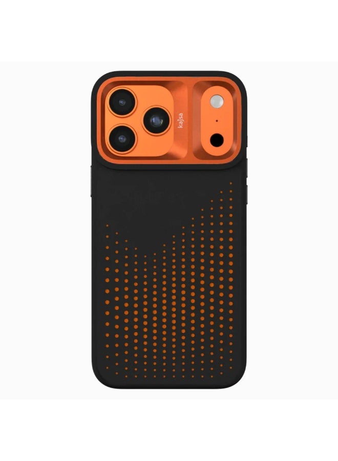 Kajsa iPhone 17 Pro Max Laser Cut Protective Case – Splendid Series (Black Orange Color)