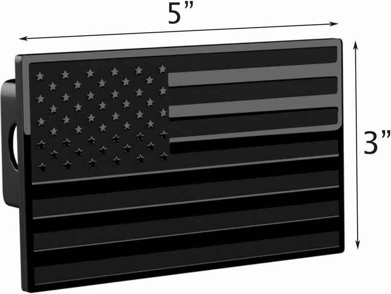 eVerHITCH US American Flag Emblem Metal Trailer Hitch Cover Plug (Fits 2" Receivers, Black) - Image 4