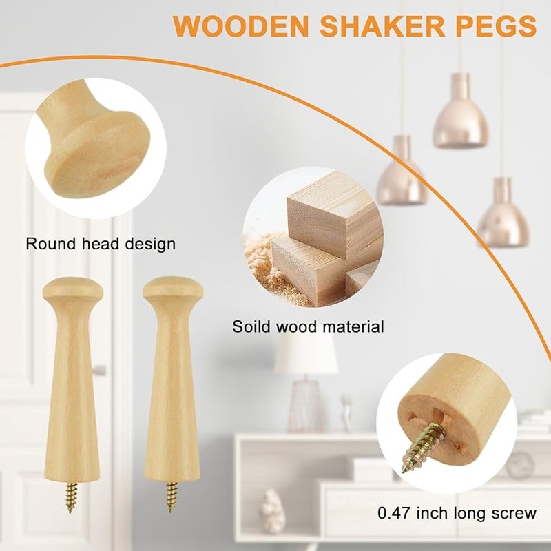 أوتاد خشبية شاكر 80 ملم طلاء ورنيش خطافات مناشف قابلة للتركيب بالبراغي لأبواب الحمام وحواف السلالم - Image 5