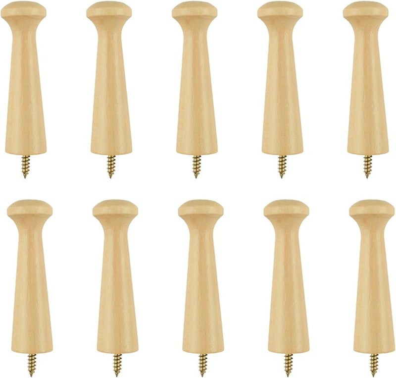 أوتاد خشبية شاكر 80 ملم طلاء ورنيش خطافات مناشف قابلة للتركيب بالبراغي لأبواب الحمام وحواف السلالم - Image 1