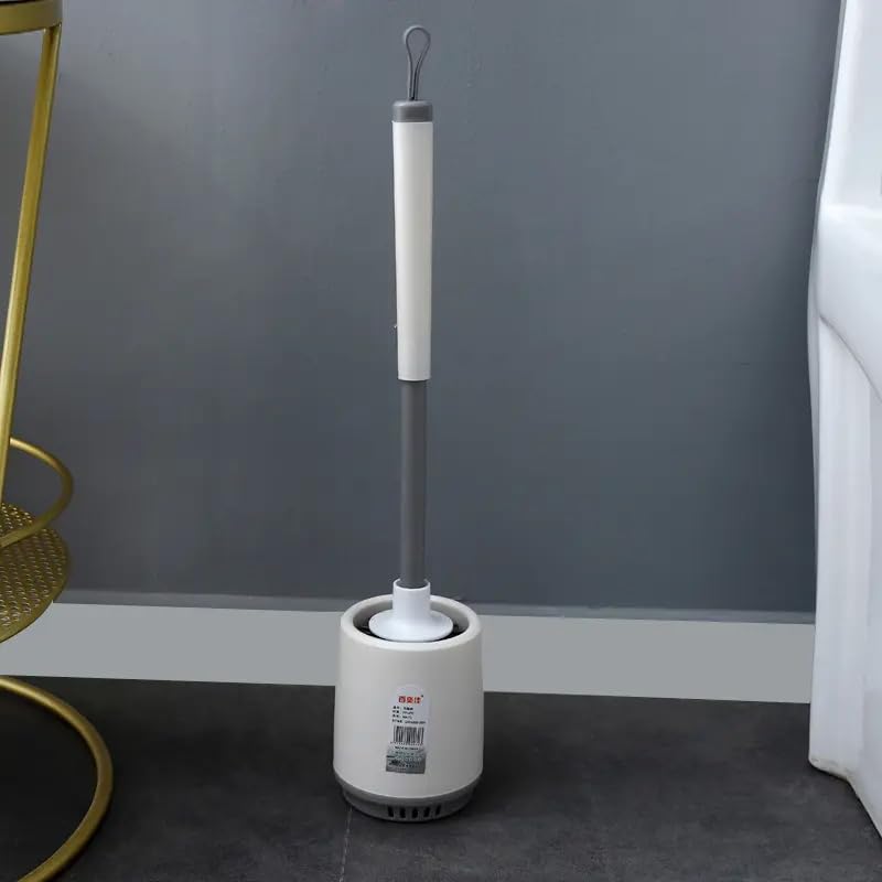 TRADY Nordic-Style Silicone Toilet Brush with Flexible TPR Bristles,360° Deep Cleaning,AntiDrip Design,Ventilated Holder,Wall-Mounted or Floor-Standing,Waterproof,Durable and Hygienic Bathroom Cleaner - Image 3