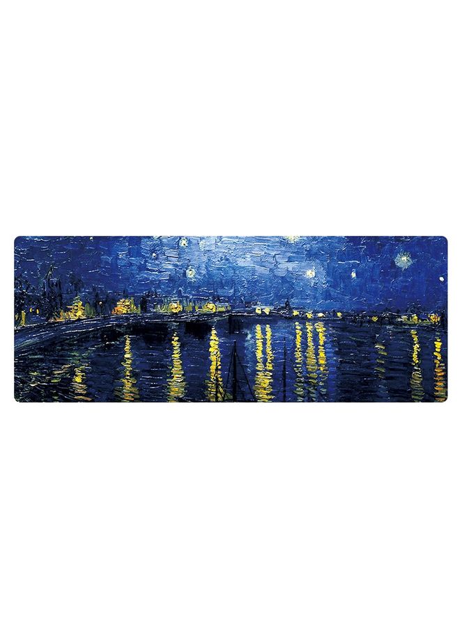 BURAQ 300x800x1.5mm Unlocked Am002 Large Oil Painting Desk Rubber Mouse Pad(Starry Night)  - Image 1