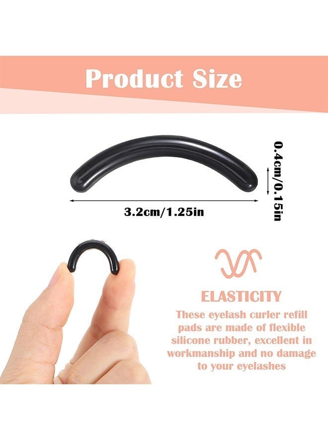 50pcs Eyelash Curler Refill Pads - Silicone Rubber Universal Eye Lash Curler Replacement with Clear Storage Box (Black) - Image 4
