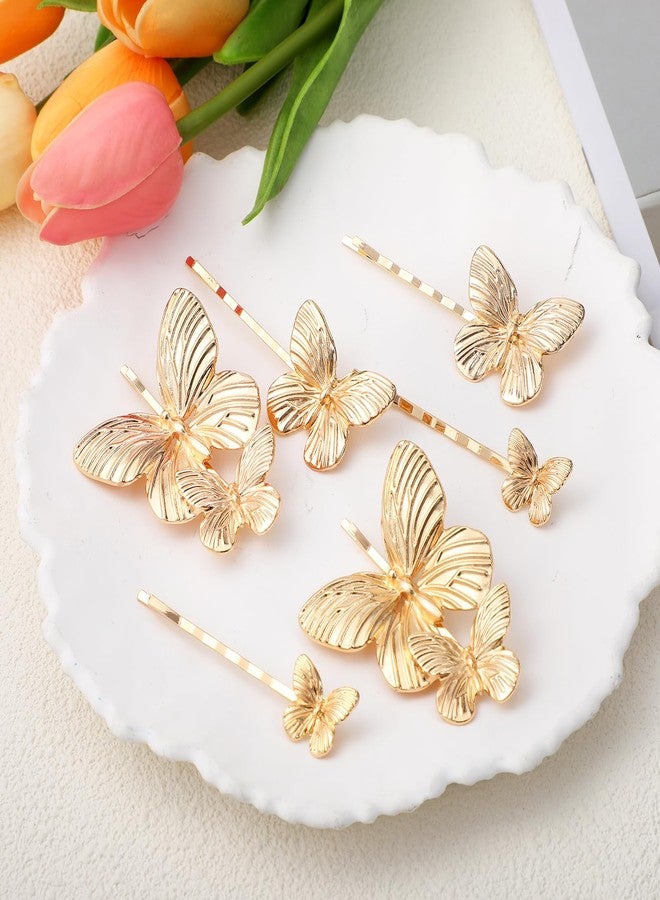 Ymapinc مجموعة Ymapinc من 6 قطع من دبابيس الشعر الذهبية على شكل فراشة ومشابك معدنية لتصفيف الشعر، مثالية للمواعيد، والاستخدام اليومي، وللعرائس، ووصيفات العروس، وحفلات الزفاف، والخطوبة، والحفلات، وهدايا فساتين السهرة - Image 4