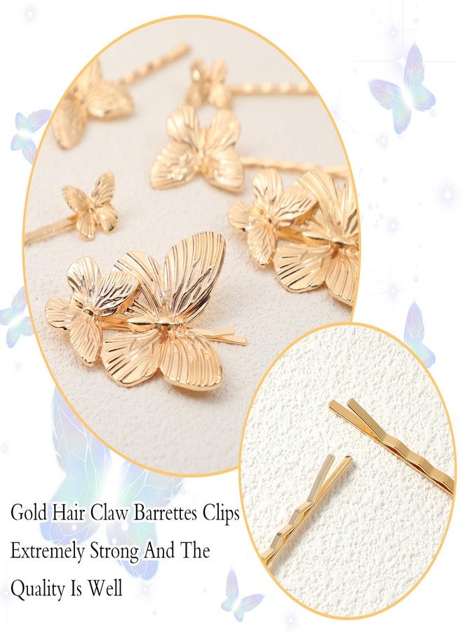 Ymapinc مجموعة Ymapinc من 6 قطع من دبابيس الشعر الذهبية على شكل فراشة ومشابك معدنية لتصفيف الشعر، مثالية للمواعيد، والاستخدام اليومي، وللعرائس، ووصيفات العروس، وحفلات الزفاف، والخطوبة، والحفلات، وهدايا فساتين السهرة - Image 3