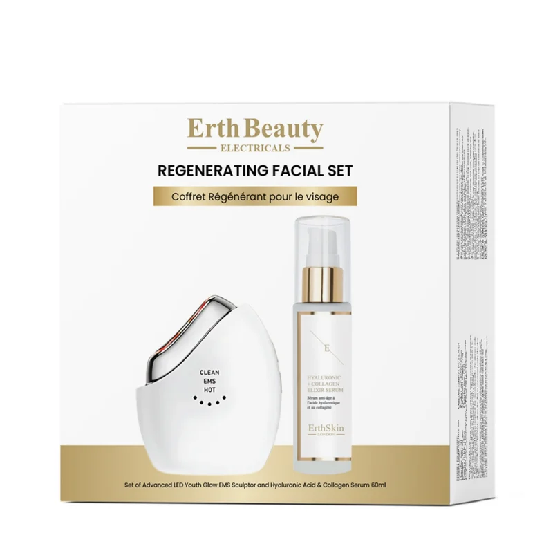 ErthSkin London REGENERATING FACIAL SET (ADVANCED LED YOUTH GLOW EMS SCULPTOR + HA SERUM 60ML)