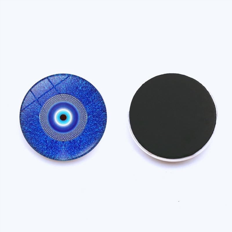 vinsiora 12-Piece Set of Decorative Fridge Magnets with Evil Eye Design, Colorful Crystal Glass Stickers for Teachers, Education Supplies for Whiteboards and Office Refrigerator Storage Rack Use (Evil Eye) - Image 3
