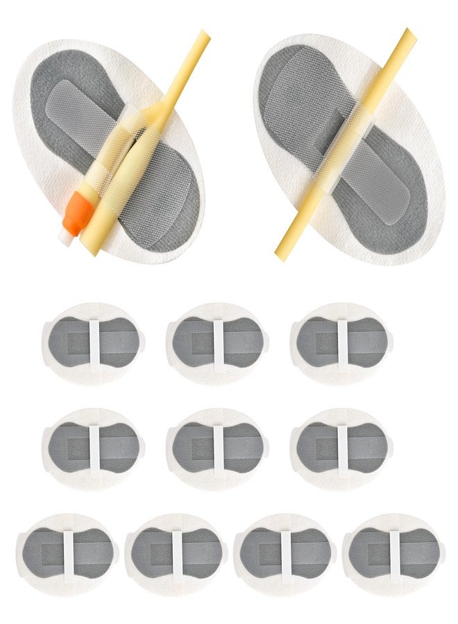 BeHerk 12 PCS Catheter Stabilization Devices, Foley Catheter Supplies, Urinary Leg Bag Legband Holder Sticker, Self Adhesive Catheter Tube Holder for PEG/G/Feeding Tube（Gray） - Image 1