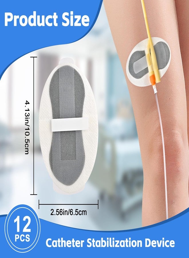 BeHerk 12 PCS Catheter Stabilization Devices, Foley Catheter Supplies, Urinary Leg Bag Legband Holder Sticker, Self Adhesive Catheter Tube Holder for PEG/G/Feeding Tube（Gray） - Image 2