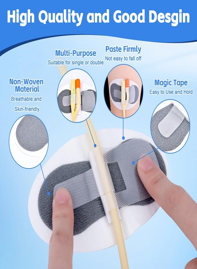 BeHerk 12 PCS Catheter Stabilization Devices, Foley Catheter Supplies, Urinary Leg Bag Legband Holder Sticker, Self Adhesive Catheter Tube Holder for PEG/G/Feeding Tube（Gray） - Image 3