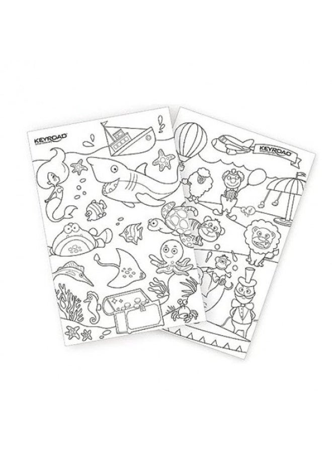 كيرود شنطة الوان مائية وشمعية مع اوراق رسومات للتلوين كيرود ازرق - Image 2