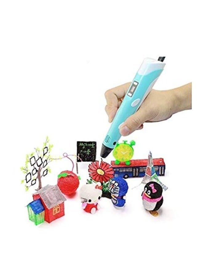 3D Printing Pen with Display, Includes 3 Starter PLA Filaments, Stencil Book, and Charger - Image 1