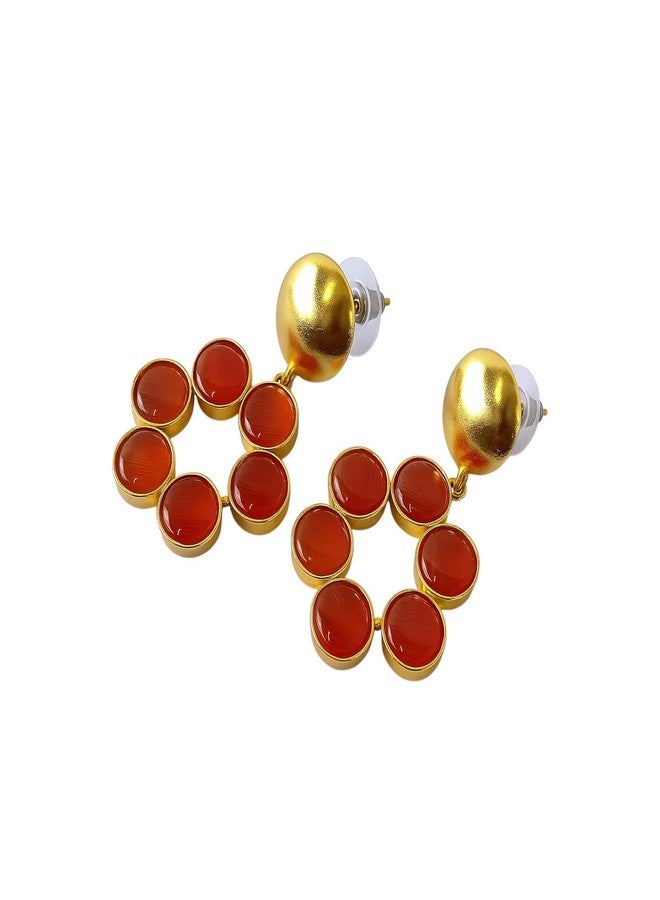 ماياترا أقراط جومكي من النحاس المطلي بالذهب من ماياترا للنساء والفتيات - Image 2