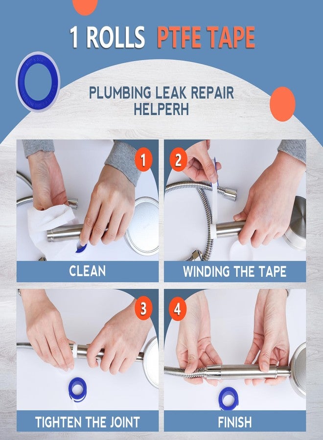 MEBMIK Teflon Tape,PTFE Plumbers Tape,for Sealing,Plumbing,Sealant,Thread Seal for Shower Head,Water Pipe,Prevent Leakage,(1 Roll,1/2 Inch X 520 Inches). - Image 5