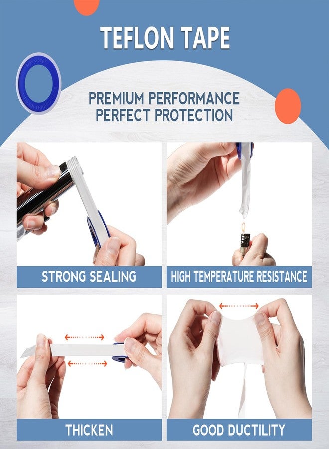 MEBMIK Teflon Tape,PTFE Plumbers Tape,for Sealing,Plumbing,Sealant,Thread Seal for Shower Head,Water Pipe,Prevent Leakage,(1 Roll,1/2 Inch X 520 Inches). - Image 4