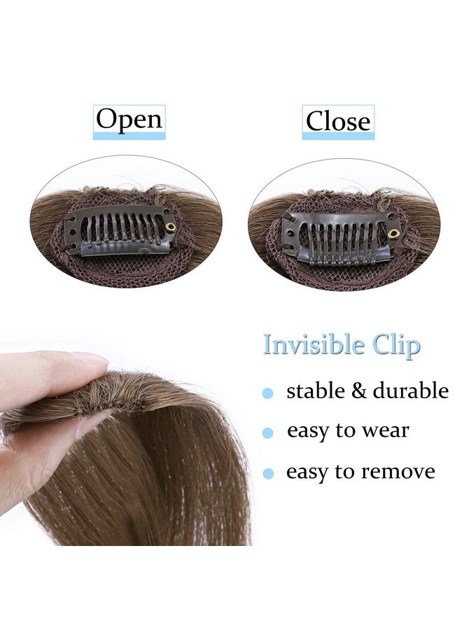 SEGO Side Bangs Clip In Bangs 100% Real Human Hair 10 Inch 2Pcs French Bangs Wave Fringe Swept Natural Look Hair Piece 15G/Pcs-Light Brown - Image 3