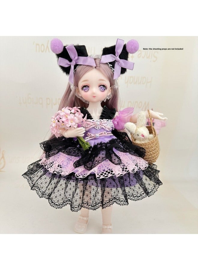 30cm Doll Two-dimensional Comic Face Doll Toy Birthday Gift Doll Barbie Toy-Color:Winter Winnie The Pooh-Height:30cm Whole Doll (packed In Bags) - Image 3