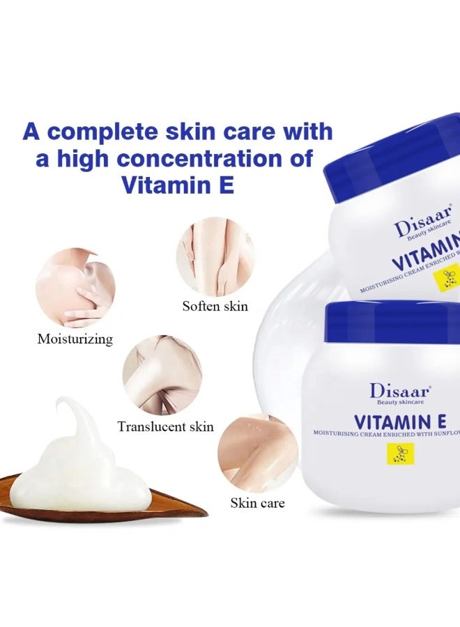 Disaar 250ml Vitamin E Moisturizing Cream Sunflower Oil Whitening Body Cream Hydrating Whole Body Smoothing Skin Care Reduces Wrinkles Fine Lines and Acne Best Night and Day Face Cream Face Cream - Image 3