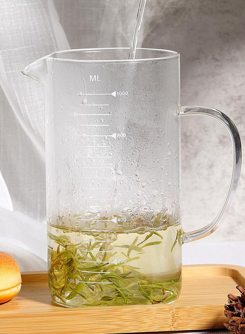 Transparent 1000Ml Glass Measuring Cup With Handle & Clear Measurement Marks – Ideal For Baking, Cooking & Precise Liquid Ingredients Measuring - Image 4