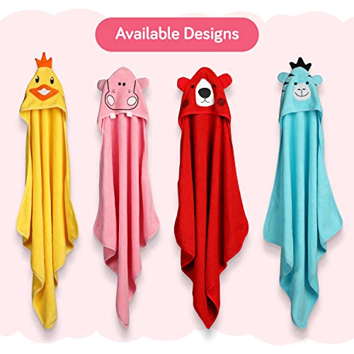 Luv Lap LuvLap Hooded Baby Bath Towel for New Born, Super Soft, Made with Super Soft and Highly Absorbent 100% Zero Twist Cotton, Can be Used for Baby Swaddling (Pink Hippo) - Image 4
