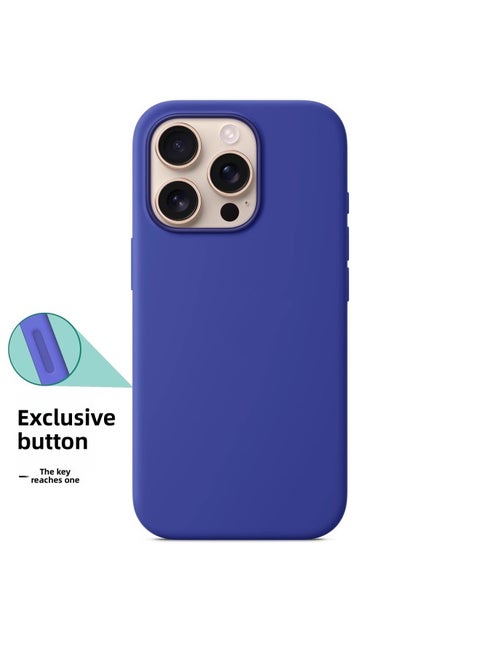 For Iphone 16 Liquid Silicone Phone Case For Iphone16promax Magnetic Animation 16plus With AI Buttons-Color:Group Cyan [with Logo]-Applicable Models:For Iphone16 With Smart Buttons [magnetic Suction + Animation + Original Packaging]