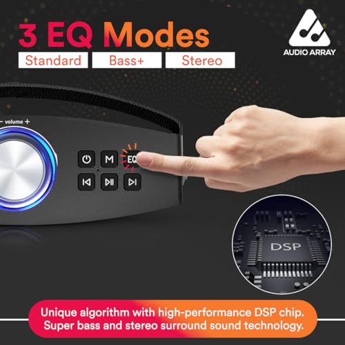 Audio Array AM-W46 Groove Wireless Bluetooth 5.3 Bookshelf Speaker 30W | 5400mAh upto 24h Long Battery | 3 EQ Modes | Stylish Premium Metal Body | Superior Bass Quality - Image 4