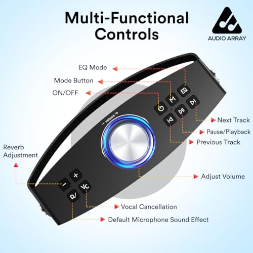 Audio Array AM-W46 Groove Wireless Bluetooth 5.3 Bookshelf Speaker 30W | 5400mAh upto 24h Long Battery | 3 EQ Modes | Stylish Premium Metal Body | Superior Bass Quality - Image 3
