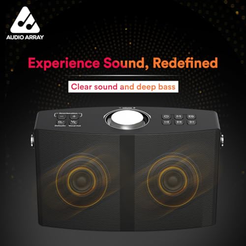 Audio Array AM-W46 Groove Wireless Bluetooth 5.3 Bookshelf Speaker 30W | 5400mAh upto 24h Long Battery | 3 EQ Modes | Stylish Premium Metal Body | Superior Bass Quality - Image 2
