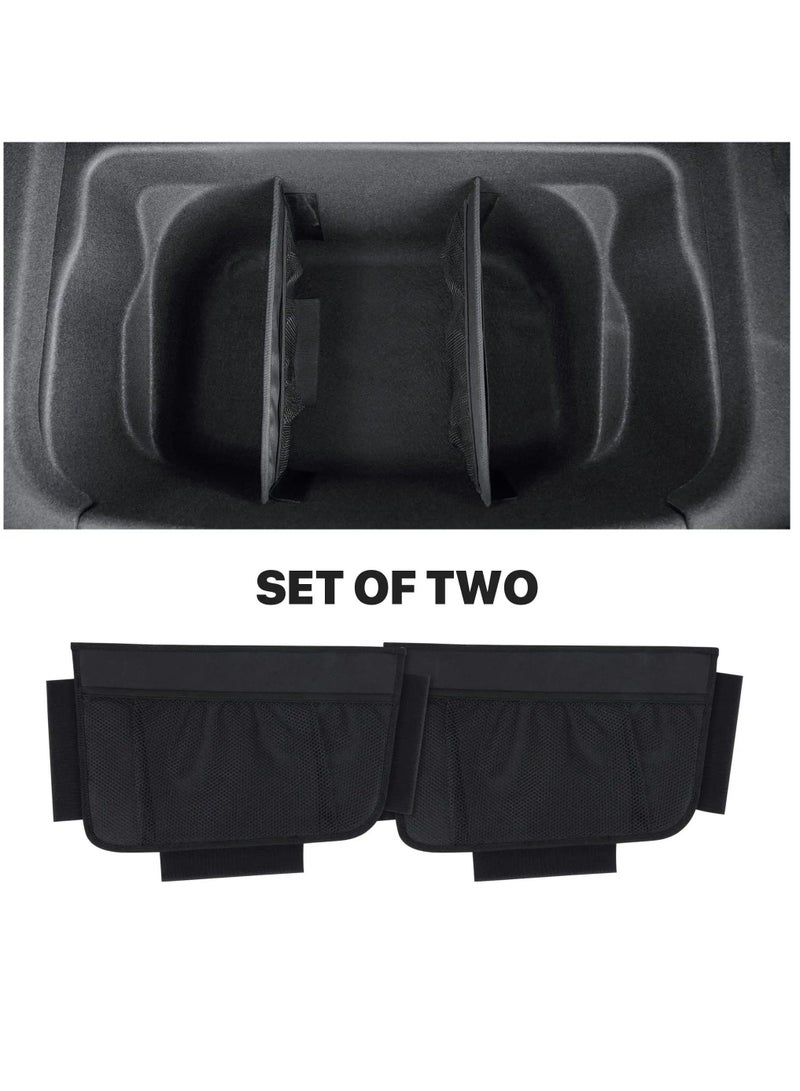 KASTWAVE Trunk Organizer for Tesla Model Y Model 3 Rear Trunk Accessories, Trunk(rear) Organizer Storage with Mesh Pocket and Dividers for Storage and Efficient Organization of Trunk Items (set of 2) - Image 3